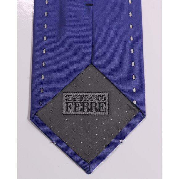 Gianfranco Ferre Purple Die-Cut Silk Cotton Necktie Tie - Picture 5 of 6